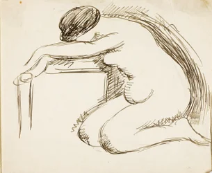 Nudo femminile in ginocchio