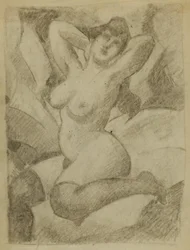 Nudo femminile con calze nere