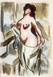 Nudo femminile con drappo