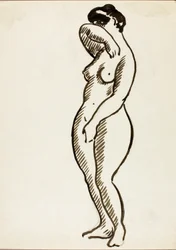 Nudo femminile in piedi