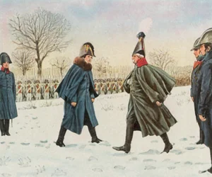 Scambio di Blücher con il maresciallo francese Victor, 20 febbraio 1807 (litografia a colori ingrandita)
