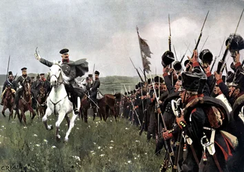 Il generale Blücher prima della battaglia della Katzbach, 26 agosto 1813