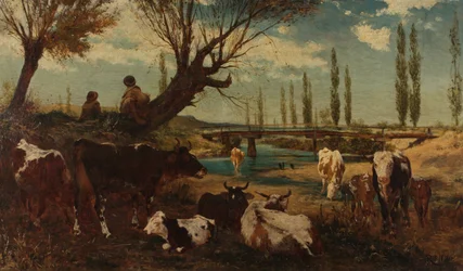 Mandria di mucche al fiume