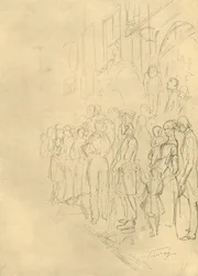 In Erwartung der Prozession, metà-fine 19° secolo, c1924