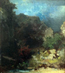 Paesaggio con figura femminile
