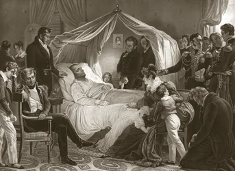 Napoleone sul letto di morte, 5 maggio 1821, pub. incisione