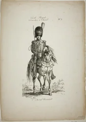 Guardia reale, granatiere normanno a cavallo e cavallo, n. 1