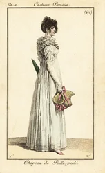 Donna con cappello di paglia con perline, Parigi