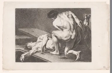 Studio accademico di due nudi maschili