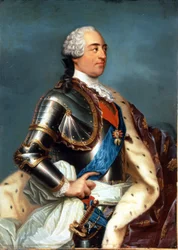Ritratto di Luigi XV (1710 - 1774). Dipinto di Carle Van Loo (1705 - 1765).