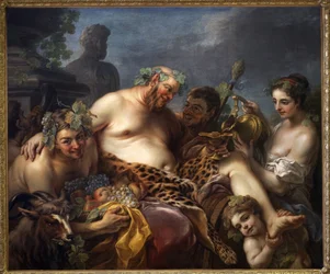 Il Sileno ubriaco. Dipinto di Carle Van Loo (1705-1765), olio su tela