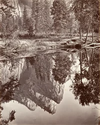 Vista speculare dei Tre Fratelli, Yosemite, ca. 1872, stampato ca. 1876