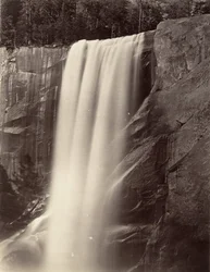 Cascate Vernal, 350 piedi, Yosemite, ca. 1872, stampato ca. 1876