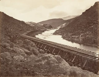Eureka Quartz Mill e Flume, Nevada, 1875, stampato ca. 1876