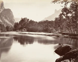 Guardando verso la valle di Yosemite, ca. 1872, stampato ca. 1876