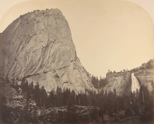 Mt. Broderick e Nevada Fall. Cascata = 700 ft., 1861, Yosemite