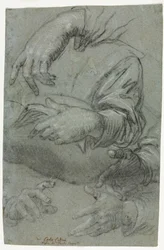 Studi di mani, recto, c. 1586