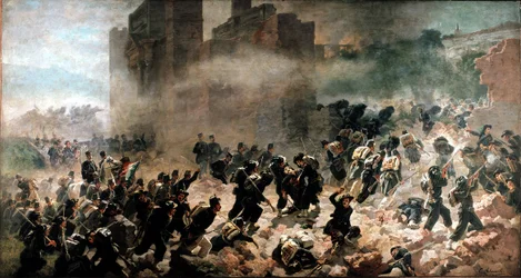 La breccia di Porta Pia, Roma (20 settembre 1870) - Dipinto di Carlo Ademollo, Milano, Museo del Risorgimento