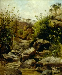 Veduta di Scopeti tra le rocce di Carlo Ademollo (1824-1911)