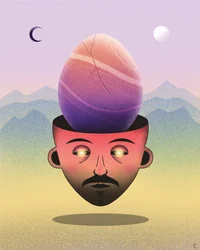 Il momento giusto per meditare, 2020 (illustrazione digitale)