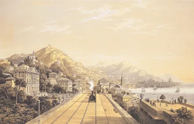 Frontespizio da "Vedute sulla ferrovia tra Torino e Genova", 1853
