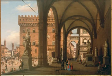 Vista di Piazza del Granduca dalla Loggia dei Lanzi