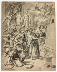 Scena allegorica nello studio dell