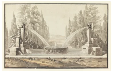 Progetto per una fontana in un parco