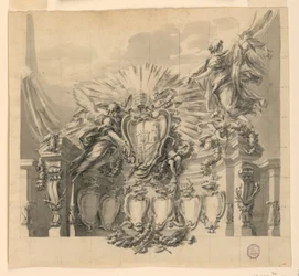 Progetto per la decorazione della facciata di San Pietro, Roma, per la canonizzazione di Giuseppe da Copertino e Jeanne-Françoise de Chantal