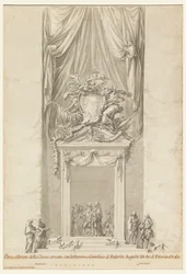 Portale di San Salvatore in Lauro con decorazione per il funerale del re Federico Augusto III di Polonia, Roma, Italia