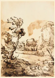 Disegno, Paesaggio pastorale, 1760-1780