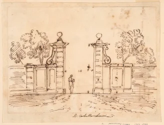 Disegno, progetto per la porta di una villa, 1750-55