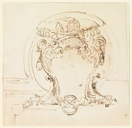 Disegno, scudo papale, 1740-58