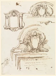 Disegno, bozzetti per cornici per la sacrestia di San Pietro, 1740-58