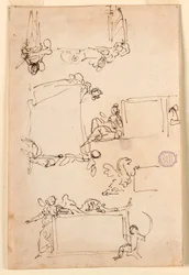 Disegno, Schizzi per una tavoletta, 1750 ca.