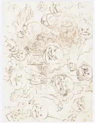 Disegno, studi di teste, 1760-80