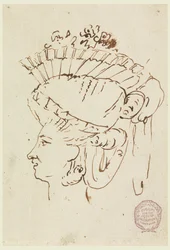 Testa di donna con cappello