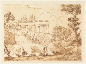 Paesaggio con rovine del tempio
