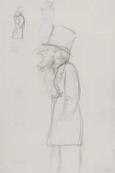 Schizzo per una caricatura, possibilmente di G. Russell