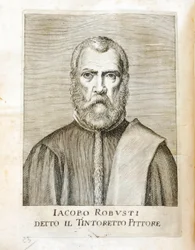 Ritratto di Jacopo Robusti detto il Tintoretto (1518-1594) Incisione da “Maraviglie dell