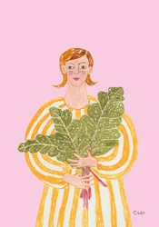 Donna con verdure fresche