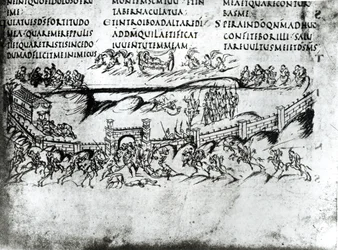 Illustrazione di varie scene del Salmo 43, incluso il versetto «Svegliati, perché dormi, o Signore?», dal Salterio di Utrecht, copia dell