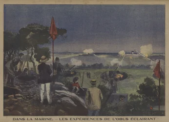 Addestramento della Marina francese nel tiro di proiettili illuminanti
