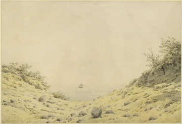 Vista sul mare attraverso le dune