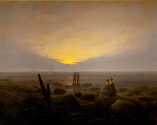 Il sorgere della luna sul mare