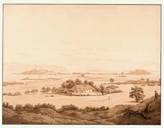 Paesaggio di Rügen con pastore