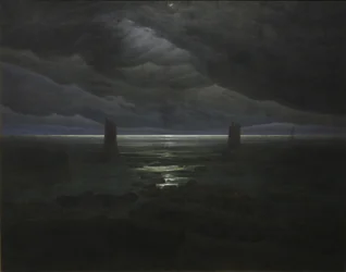 Costa del mare al chiaro di luna