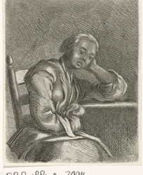 Ragazza addormentata al tavolo