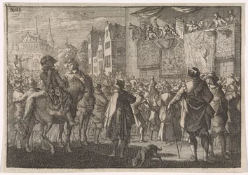Annuncio della Pace di Osnabrück in una città, 1648