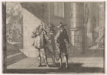 Masaniello parla con due nobili in una chiesa, 1647